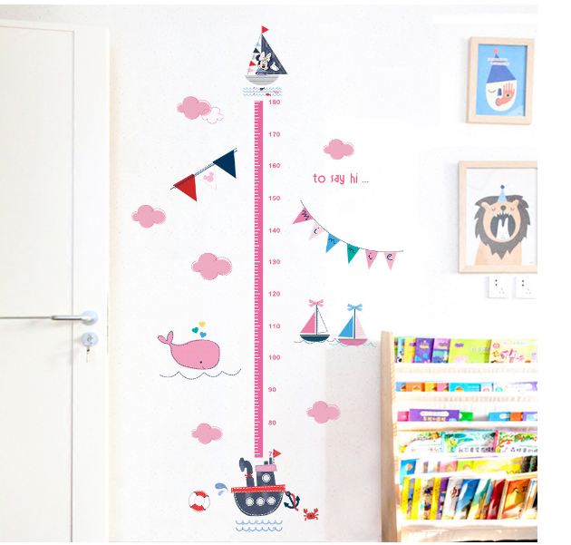 Kids Height Chart Wall Stickers Mickey Growth Measurement Ruler Removable Decal