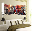 3D Wall Stickers Removable The Avengers Superhero Broken Wall Kid Boy Room Decal