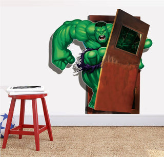 3D Wall Stickers Removable The Avengers Hulk Broken Wall Kid Boy Room