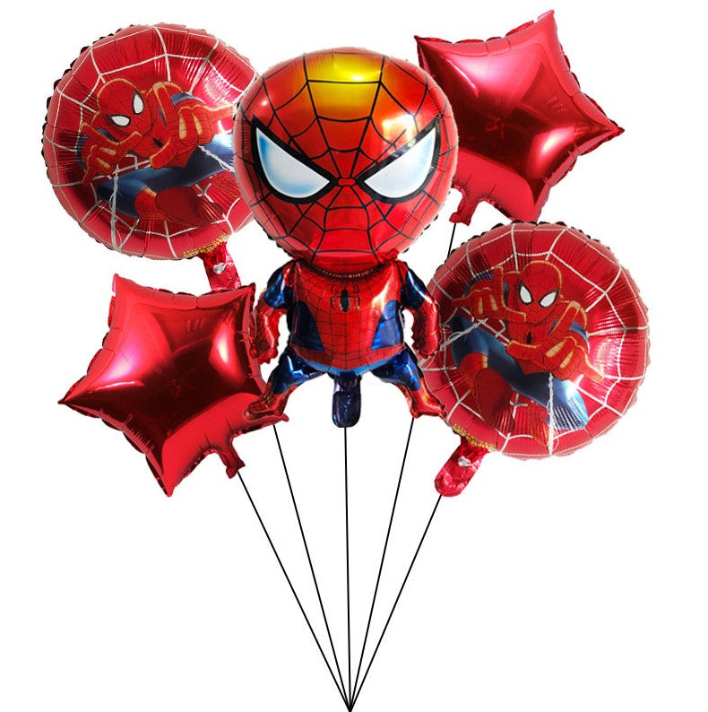 5PCS Spiderman Birthday Balloon Set Decoration Kit