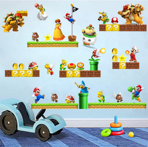 DIY Wall Stickers Removable Super Mario Game Kids Mural Room Decal Gift Vinyl