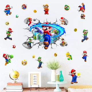 DIY Wall Stickers Removable Super Mario Game Kids Mural Room Decal Gift Vinyl