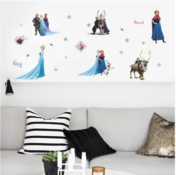 Disney Frozen Elsa Anna Wall Sticker Removable Kid Girl Room Decor