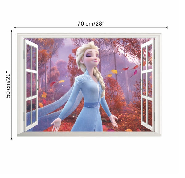 3D Disney Frozen Elsa Princess Wall Sticker Removable Kid Girl Room Decal