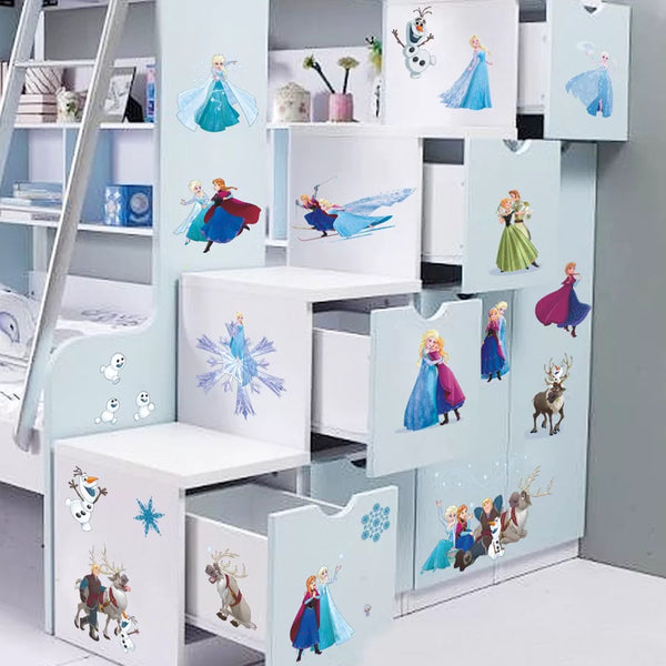 Frozen Elsa Anna Wall Stickers Removable Broken Wall Kid Girl Room Decal