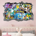 3D Pokemon Pikachu Wall Art Sticker Removable Kids Nursery Boy Vinyl Decal Decor