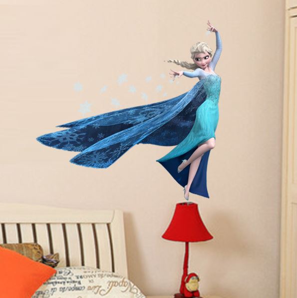 Disney Cartoon Frozen Elsa Snow Wall Sticker Removable Kids Girl Room Decor