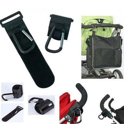 4x Pram Hook Baby Kids Stroller Hooks Shopping Bag Clip Carrier Pushchair Hanger - Go2buy Australia