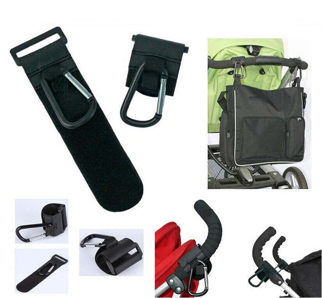 4x Pram Hook Baby Kids Stroller Hooks Shopping Bag Clip Carrier Pushchair Hanger - Go2buy Australia