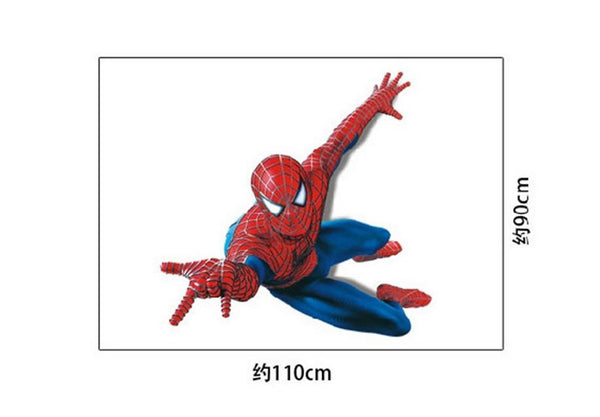 3D Wall Stickers Removable The Avengers Spider Man Broken Wall Kid Boy Room