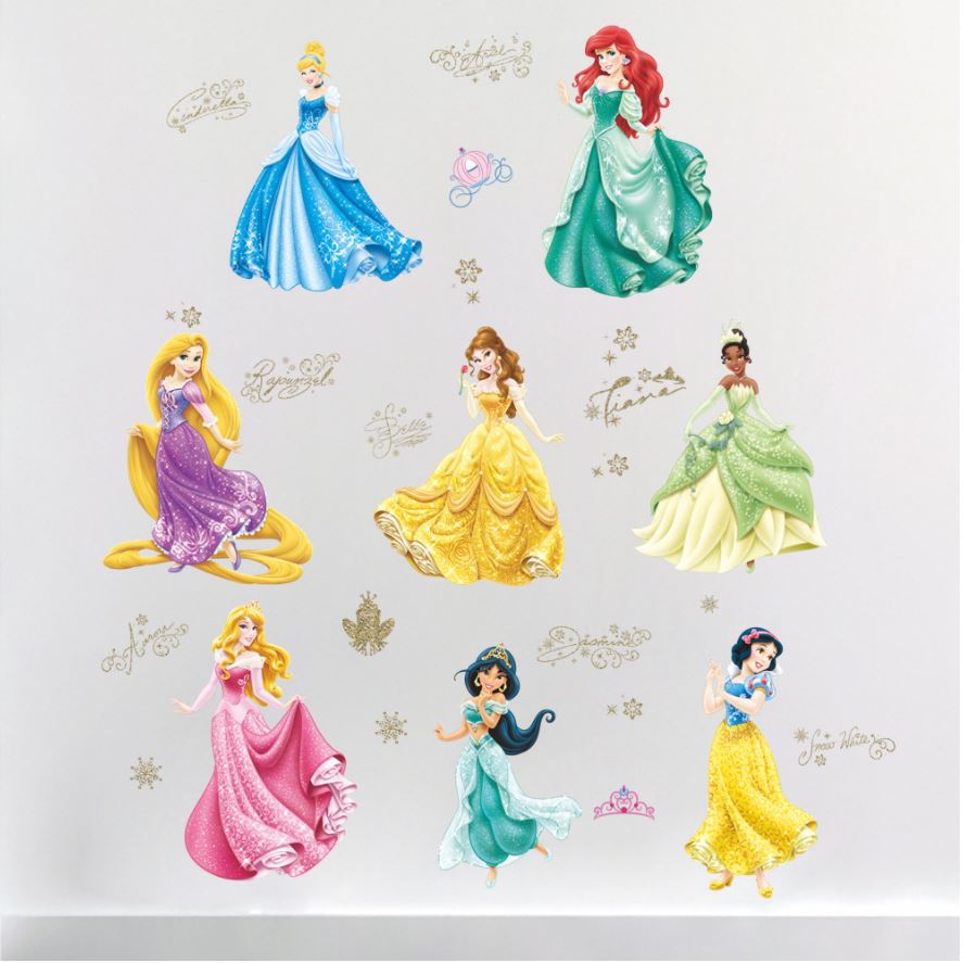 Wall Sticker Disney Princess Girl Removable Kids Girl Room Decal