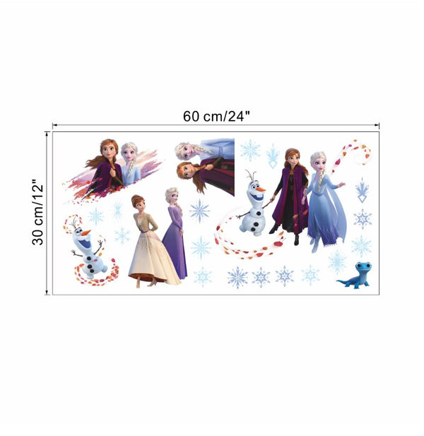 Frozen Elsa Anna Wall Stickers Removable Broken Wall Kid Girl Room Decal L