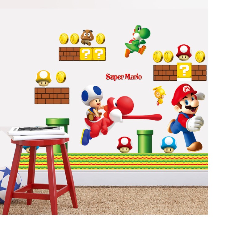 Super Mario Removable Wall Decals for Kids' Room Decor DIY