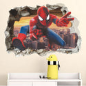 3D Wall Stickers Removable The Avengers Spider Man Broken Wall Kid Boy Room