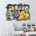 3D Pokemon Pikachu Wall Art Sticker Removable Kids Nursery Boy Vinyl Decal Decor