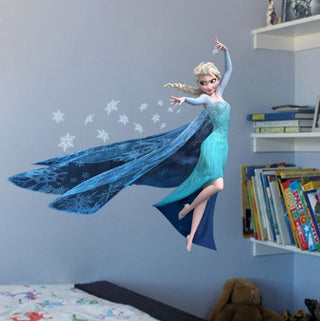 Disney Cartoon Frozen Elsa Snow Wall Sticker Removable Kids Girl Room Decor