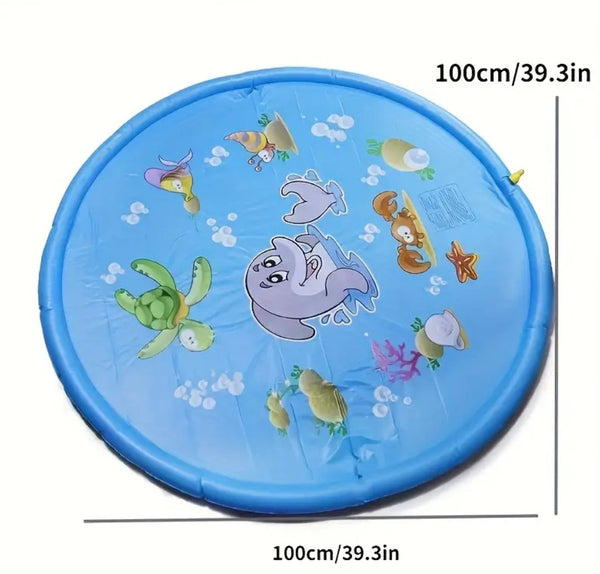 Inflatable Dolphin Premium Splash Play mat Water Sprinkle Spray pad Toys 100cm