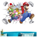 3D Wall Sticker Removable Super Mario Bros Game Kids Broken Wall Bedroom Decor