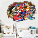 3D Wall Sticker Removable Mario Bros Party Game Kids Broken Wall Bedroom Decor