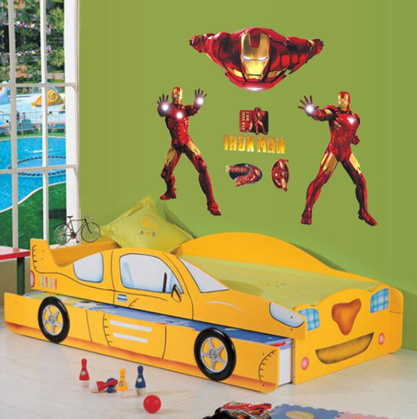 DIY Wall Stickers Removable Avengers Super Hero Iron Man Kids Mural Decal Boys