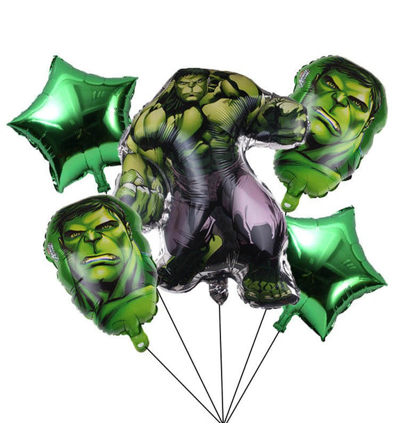 5PCS Marvel Avengers Superhero Foil Balloons Set Hulk Party