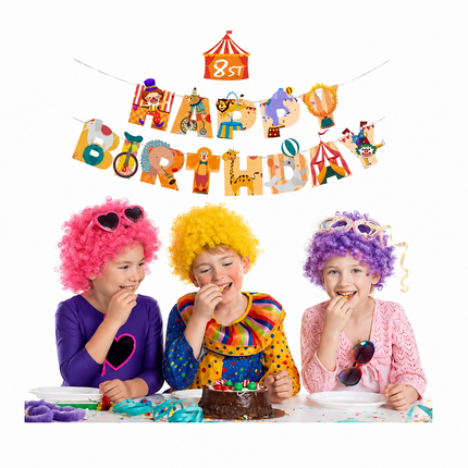 5M Circus Paper Letters HAPPY BIRTHDAY Set Party Decoration Strip Kids Party - Go2buy Australia