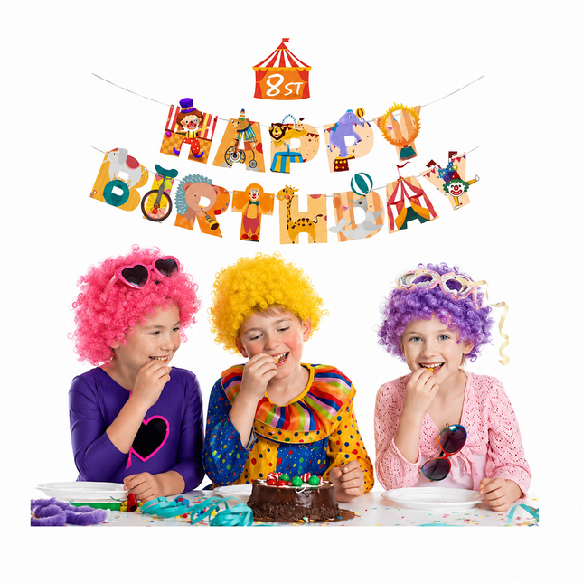 5M Circus Paper Letters HAPPY BIRTHDAY Set Party Decoration Strip Kids Party - Go2buy Australia