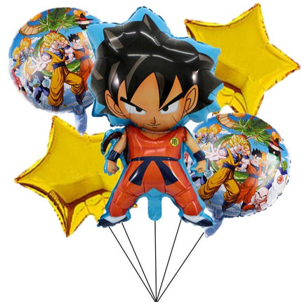 5PC Dragon Ball Goku Foil Balloons Set Kids Birthday Party Decorations Cartoon - Go2buy Australia