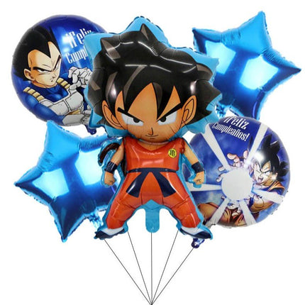5PC Dragon Ball Goku Foil Balloons Set Kids Birthday Party Decorations Cartoon - Go2buy Australia