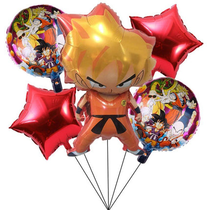 5PC Dragon Ball Goku Foil Balloons Set Kids Birthday Party Decorations Cartoon - Go2buy Australia