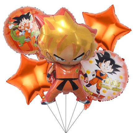 5PC Dragon Ball Goku Foil Balloons Set Kids Birthday Party Decorations Cartoon - Go2buy Australia