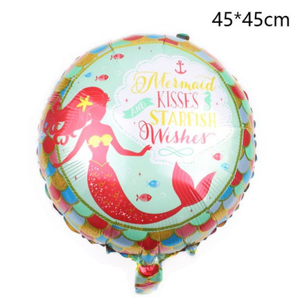 5PCS Cartoon Mermaid Balloons Star Foil Balloon Birthday Party Decoration Set - Go2buy Australia