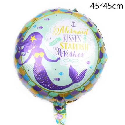 5PCS Cartoon Mermaid Balloons Star Foil Balloon Birthday Party Decoration Set - Go2buy Australia