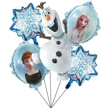 5PCS Frozen Olaf Anna And Elsa Foil Balloon Girl Birthday Party Decoration Set - Go2buy Australia