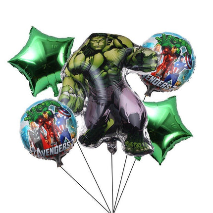 5PCS Marvel Avengers Superhero Foil Balloons Set Spiderman Iron Man Party - Go2buy Australia