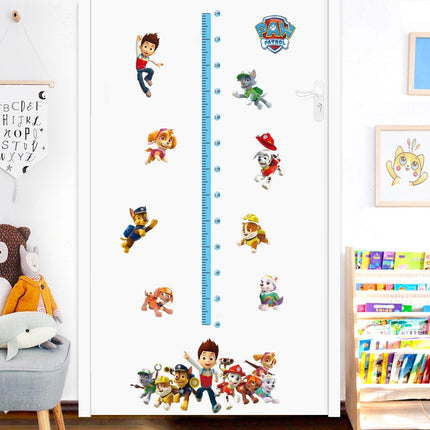 PAW Patrol Kids Growth Chart Height Ruler Wall Sticker - Chase, Marshall & Skye Decals for Boys & Girls Bedroom Decor