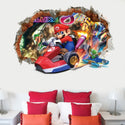 3D Wall Sticker Removable Mario Bros Party Game Kids Broken Wall Bedroom Decor