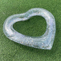 2 Sizes Inflatable Pool Float Swim Ring Heart Shape White Glitter