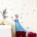 Disney Cartoon Frozen Elsa Anna Wall Sticker Removable Kids Girl Room Decal