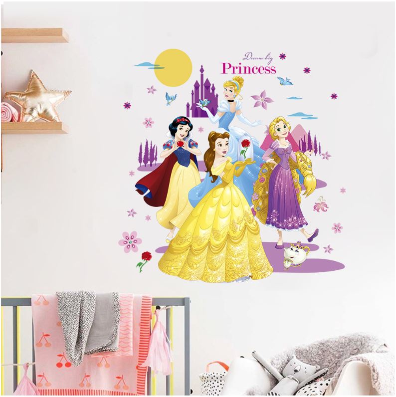 Wall Sticker Disney Princess Girl Removable Kids Girl Room Decal