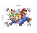 3D Wall Sticker Removable Super Mario Bros Game Kids Broken Wall Bedroom Decor