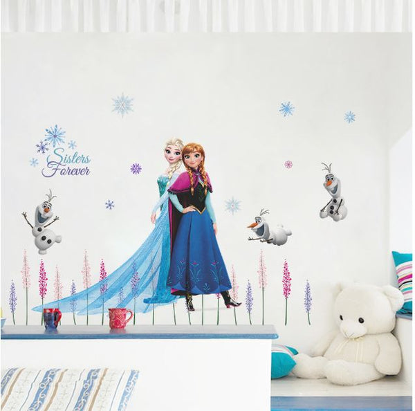 Disney Frozen Elsa Anna Wall Sticker Removable Kid Girl Room Decal