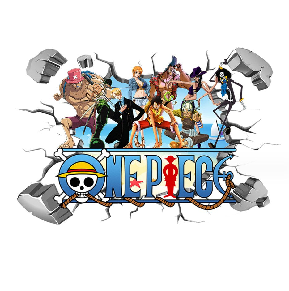 3D One Piece Luffy Removable Wall Sticker for Kids' Room Decor