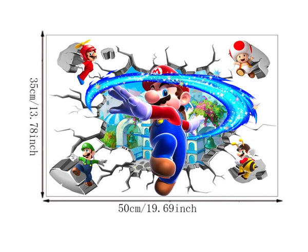 DIY Wall Stickers Removable Super Mario Game Kids Mural Room Decal Gift Vinyl