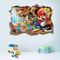 3D Wall Stickers Removable Mario Bros Party Game Kids Broken Wall Bedroom Decor