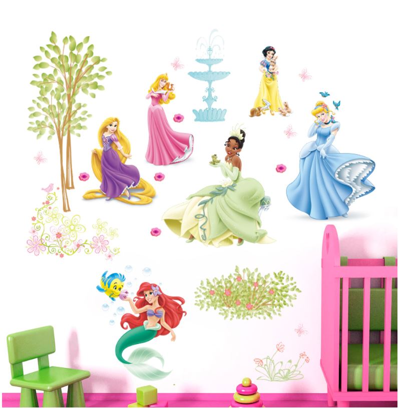 Wall Sticker Disney Princess Girl Removable Kids Girl Room Decal