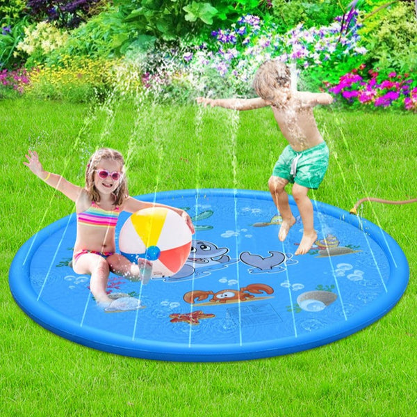 Inflatable Dolphin Premium Splash Play mat Water Sprinkle Spray pad Toys 100cm