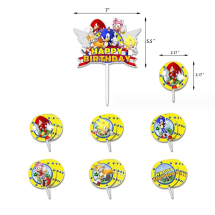Cartoon Sonic The Hedgehog Foil Helium Balloon Set Birthday Party Decoration