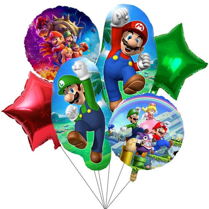 6PCS Super Mario Brothers & Luigi Foil Birthday Party Foil Balloons Decorations - Go2buy Australia