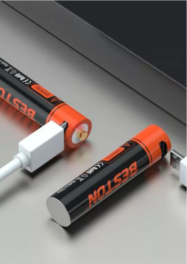 BESTON 2-Pack AAA Rechargeable Li-ion Batteries - 1000mWh 1.5V Constant Output